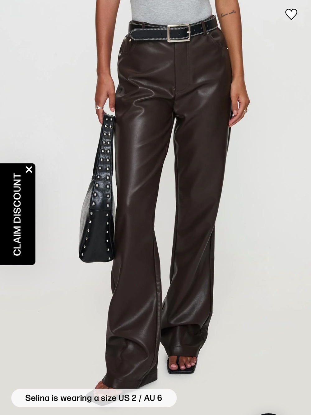 NWT Princess Polly Nolene Low Rise Pants Chocolate